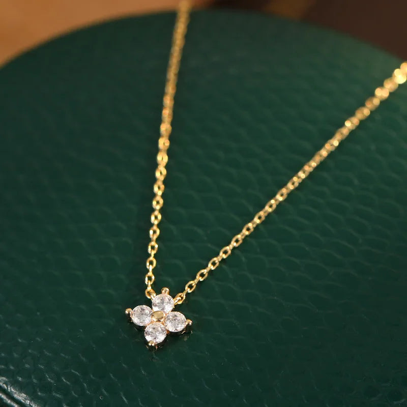 2025 nova flor de cristal pulseira de aço inoxidável moda feminina