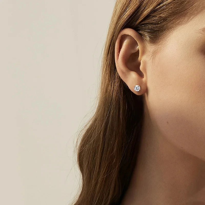 Smyoue 18k banhado 0.1-3ct moissanite brincos