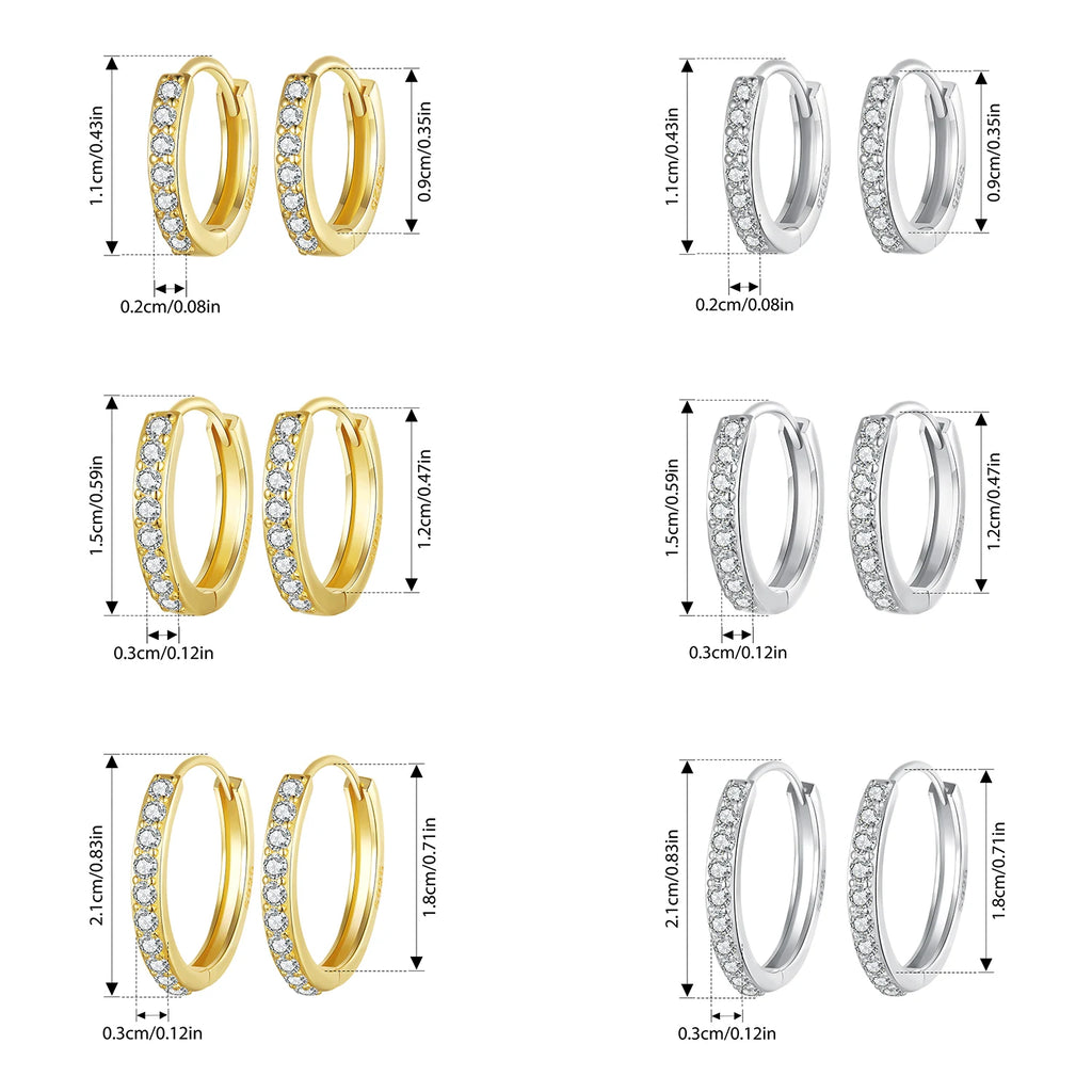 Bamoer 925 prata esterlina clássico brincos, branco banhado a ouro