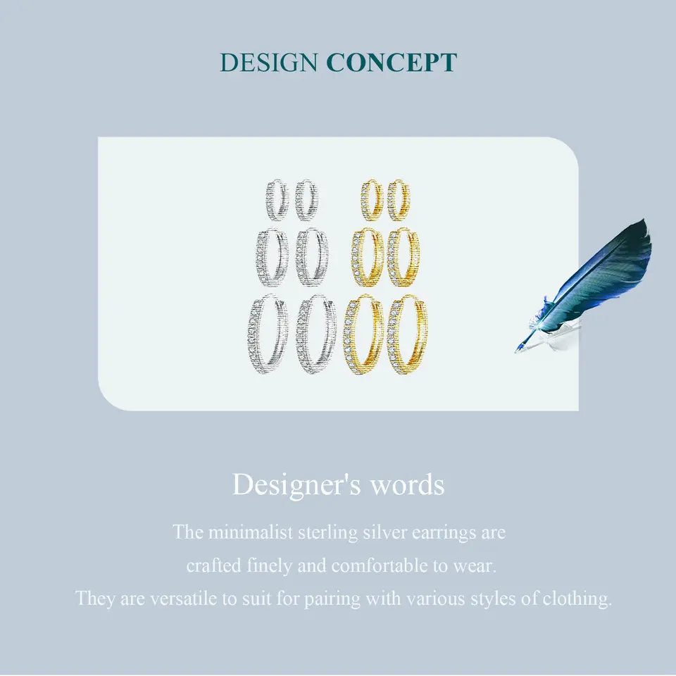 Bamoer 925 prata esterlina clássico brincos, branco banhado a ouro